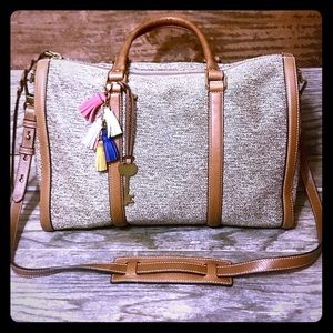 Fossil Kendal satchel crossbody beige/tan handbag